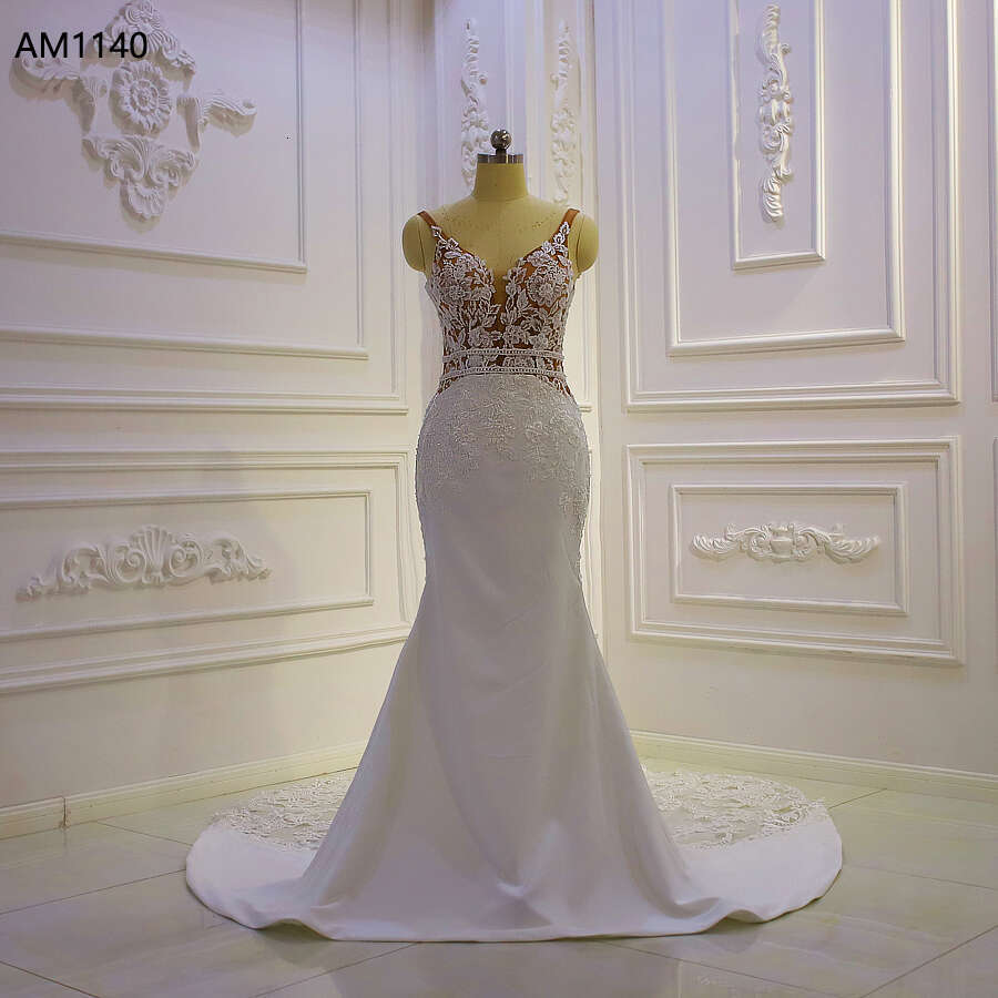 Beach Casual Lace Satin Wedding Dress