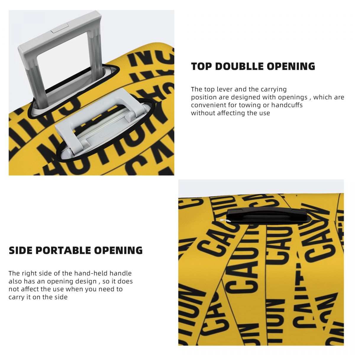 Caution Tape Pattern Suitcase Cover Crime Scene Flight Cruise Trip Elastic Luggage Accesories Protection