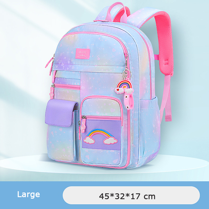 Primary School Backpack Cute Colorful Bags for Girls Princess School Bags Waterproof Children Rainbow Series Schoolbags mochila