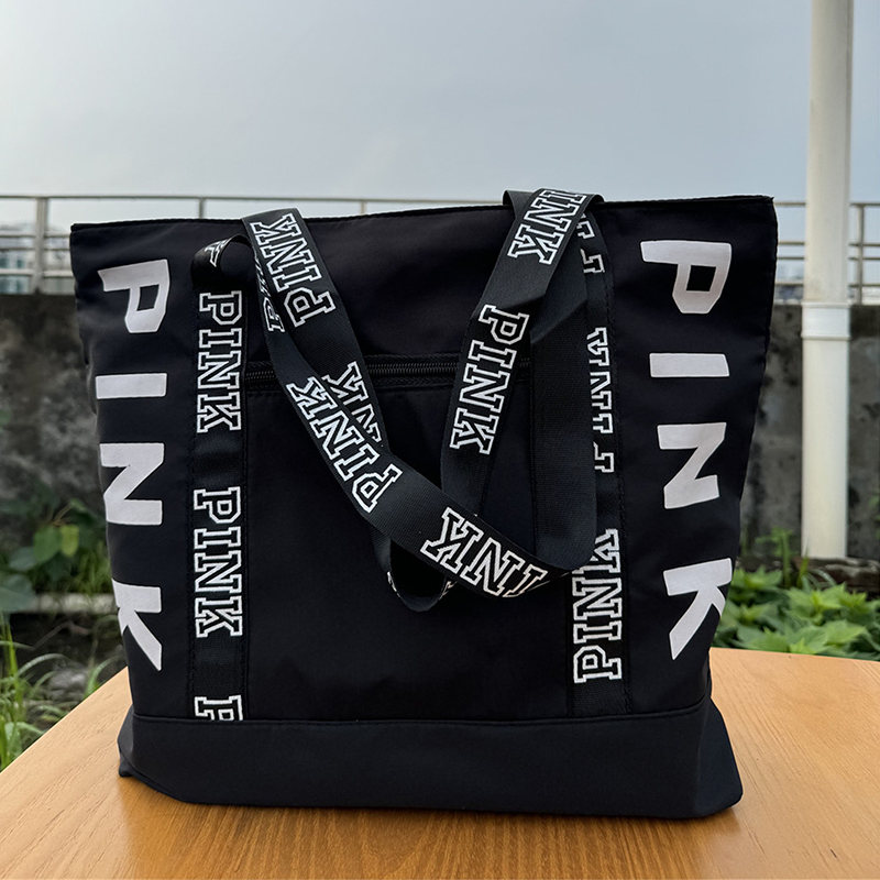 2024 New Korean Fashion Shoulder Bag Trend Letter Bag Printed Bag Color Contrast Letter Strap Handbags Large Capacity Tote
