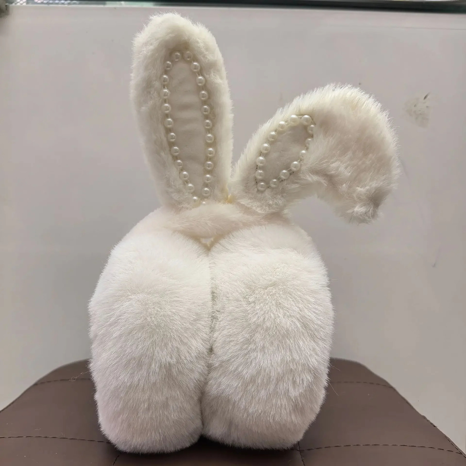 Cute Rabbit Ears Pearl Eartips Womens Winter Warm Eartips Plush Eartips Outdoor Cold Protection Fluffy Winter Eartips Womens 241107