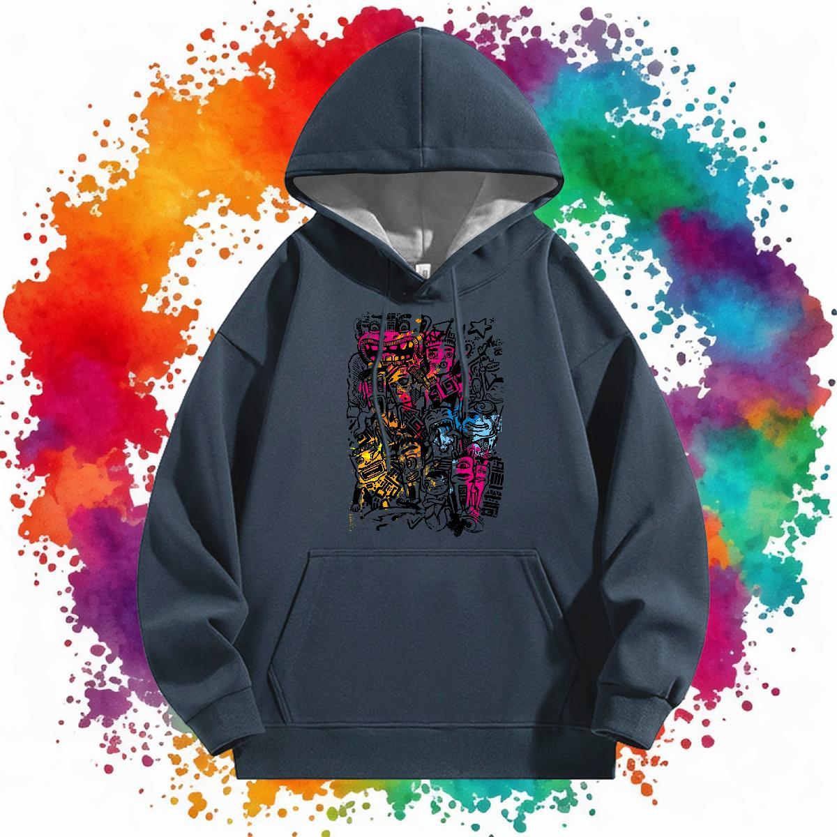 Factory Direct Mens Hoodie Sweatshirt Hooded Collar Breathable Loose Hoodie Pullover DIY Anime Hoody Y2K Velvet Thick