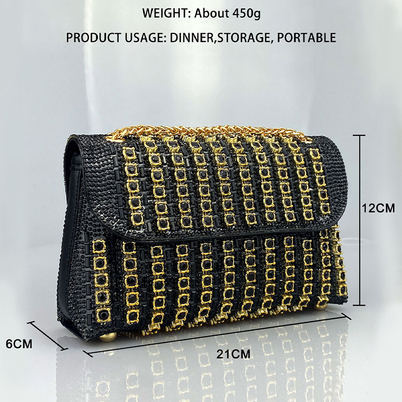 Bolso de hombro con diamantes de imitación para mujer, Cartera de diseñador de lujo, de alta calidad, 2024