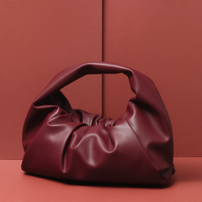 Monogrammed Letters Pouch Genuine Soft Leather Women Cloud Bag New Handbag Fashion Hand Purse Clutch Bag Dumpling Shoulder Bag