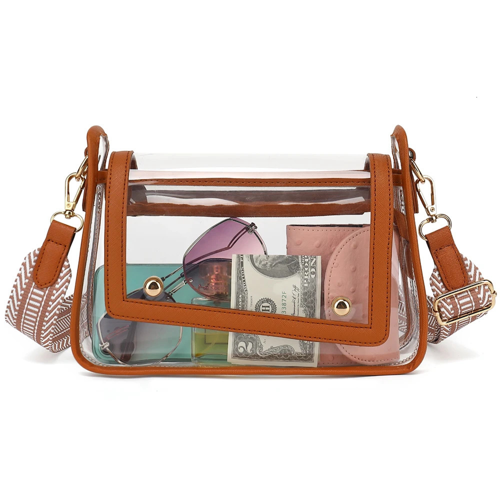 Clear Satchel Bag Purse Stadium Approved for Women Small Clear Crossbody Bag Fashion Cute See Through Clutch Mini Shoulder Bag 241107ww