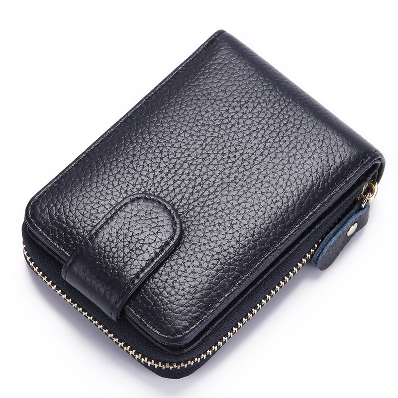 Senorita Fashion Women Card Holder Genuine Leather Zipper Casual Female ID Credit Card Case Wallet