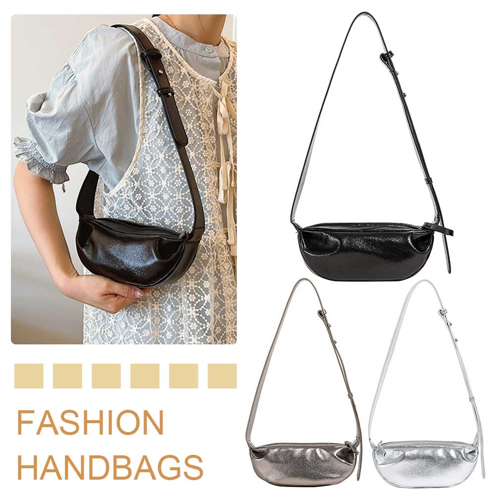 Fashion Black Dumpling Bag PU Trendy Women's Crossbody Bag 2024 New Hobo Bag Vintage Premium Sense Sling Bag Casual Shoulder Bag