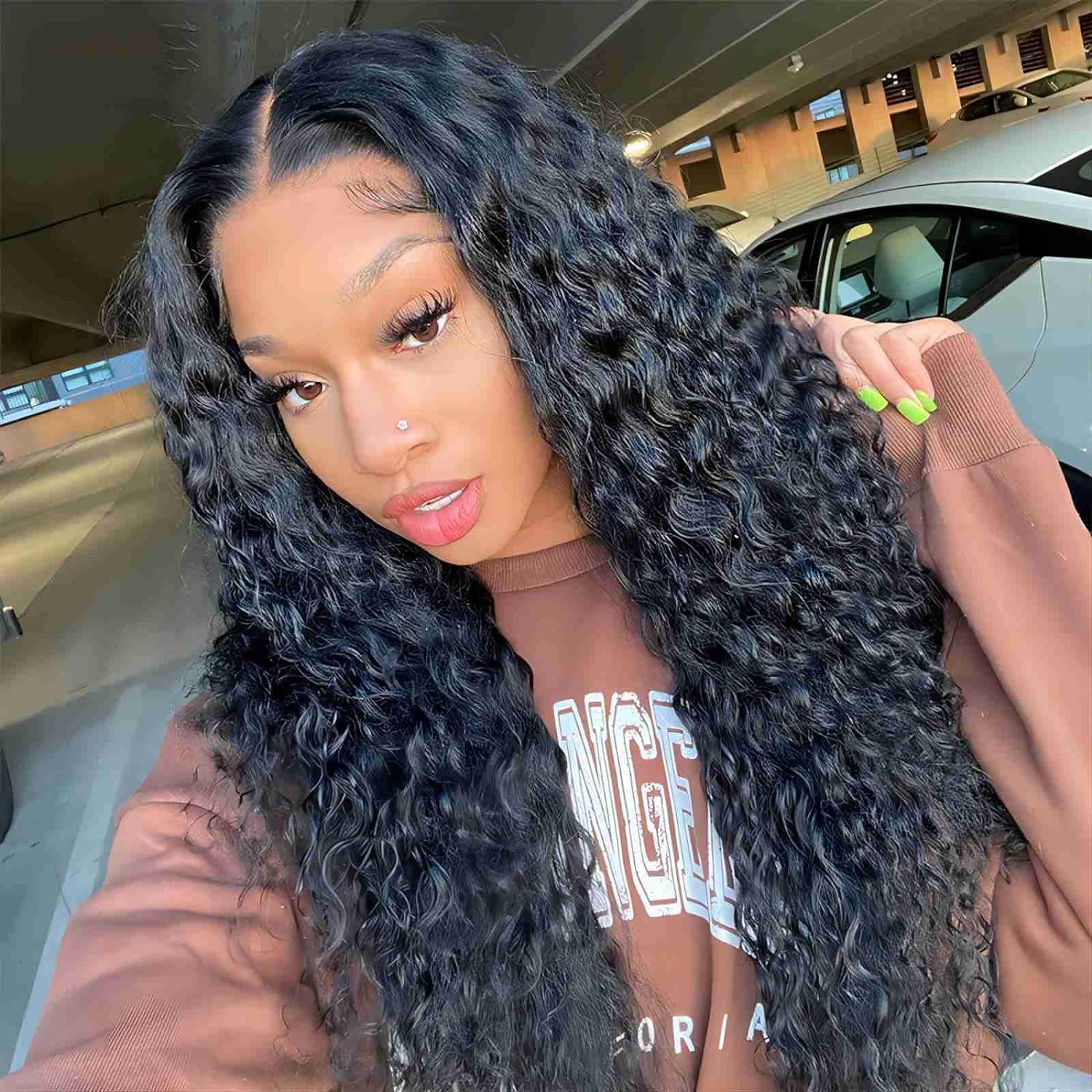 Deep Wave full Lace Front Wigs Human Hair HD Transparent Lace Frontal Wigs 4x4 Pre Plucked 180% Density Curly closure Wig for Women Wet and Wavy Wigs
