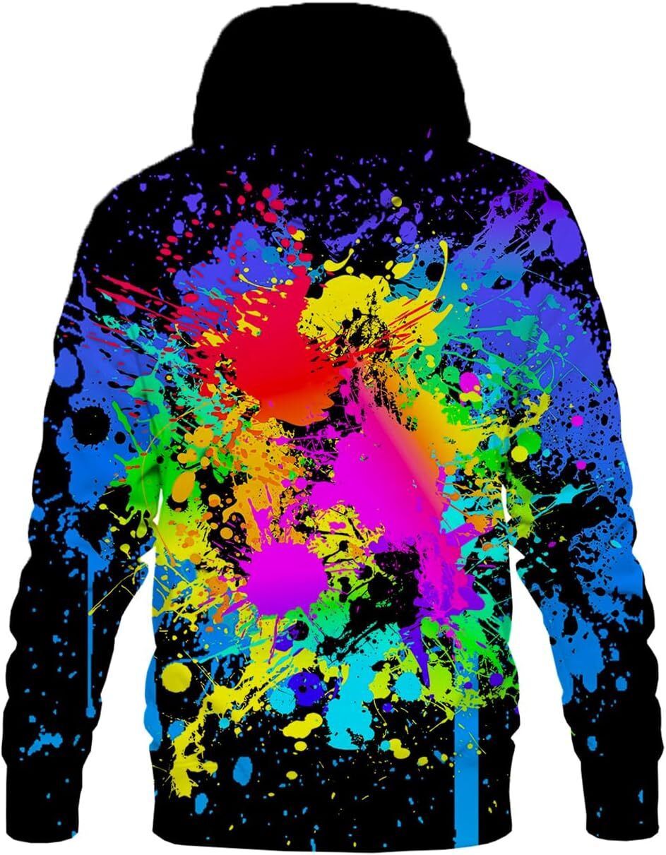 Hoodie for Mens Womens Unisex 3D Novelty Hoodies for Men Women Cool Graphic Pullover Sweatshirts with Pockets Graphic Trendy colored patterns