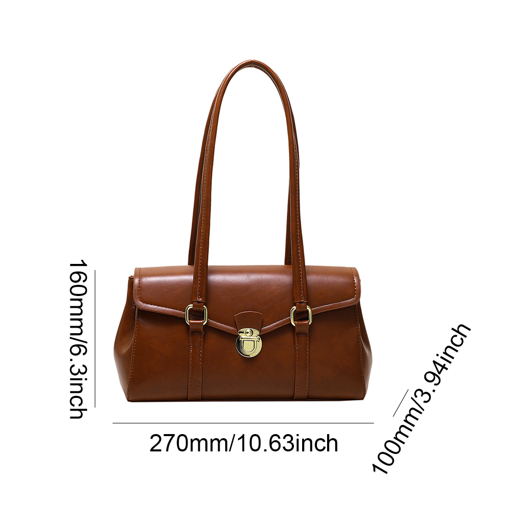 Solid Leather Handbag For Women Designer High quality Leather Tote Bags 2023 Vintage Trend Shoulder Bag Women's Underarm Bag