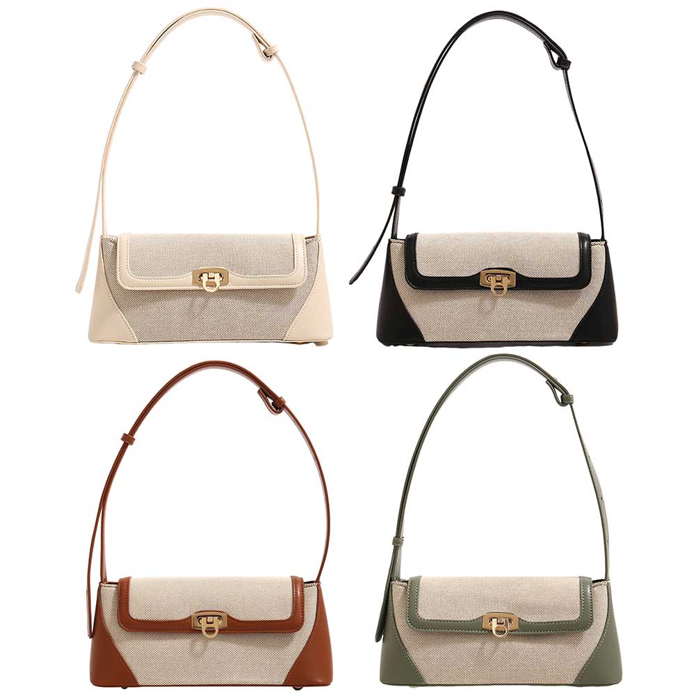 Women Armpit Hobo Bag Patchwork Top Handle Bag Versatile Flap Shoulder Bag Soft Satchel Bag Shopper Bag