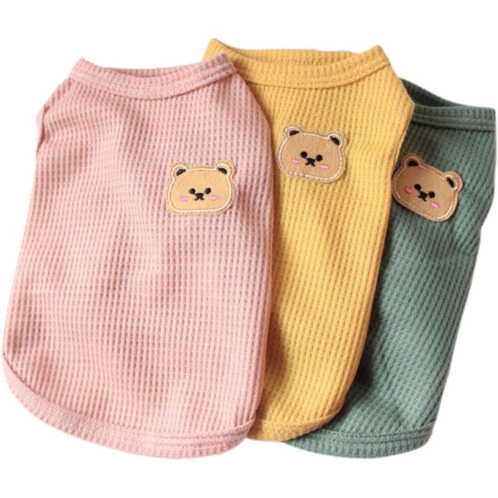 Cotton Summer Lightweight Pet T-Shirts Soft Breathable Stretchy Cats Dogs Tee Shirt Sleeveless Vest Apparel for Medium Small Dog Clothes