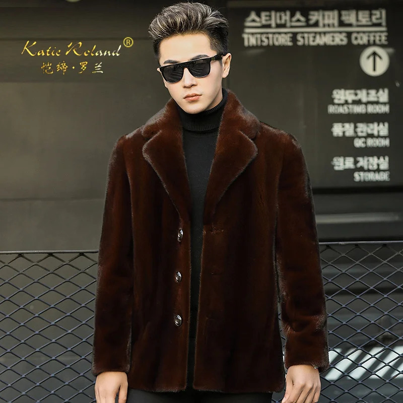 Mens mink coat full mink coat medium to long fur coat mens fur coat 241107