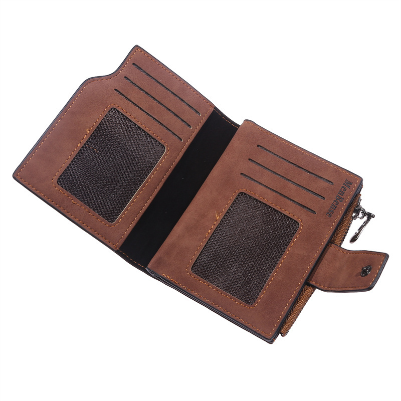 Short Wallet Ladies Coin Purse Buckle Student Frosted Multi Card Slot Zip Money Clip Wallets Women's Fashion Wallet