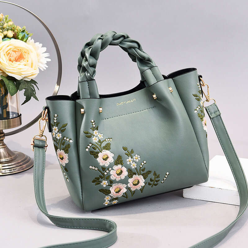 2024 New Chinese style Flower Handheld Women's Bag Trendy Fashion Single Cross Shoulder Bags