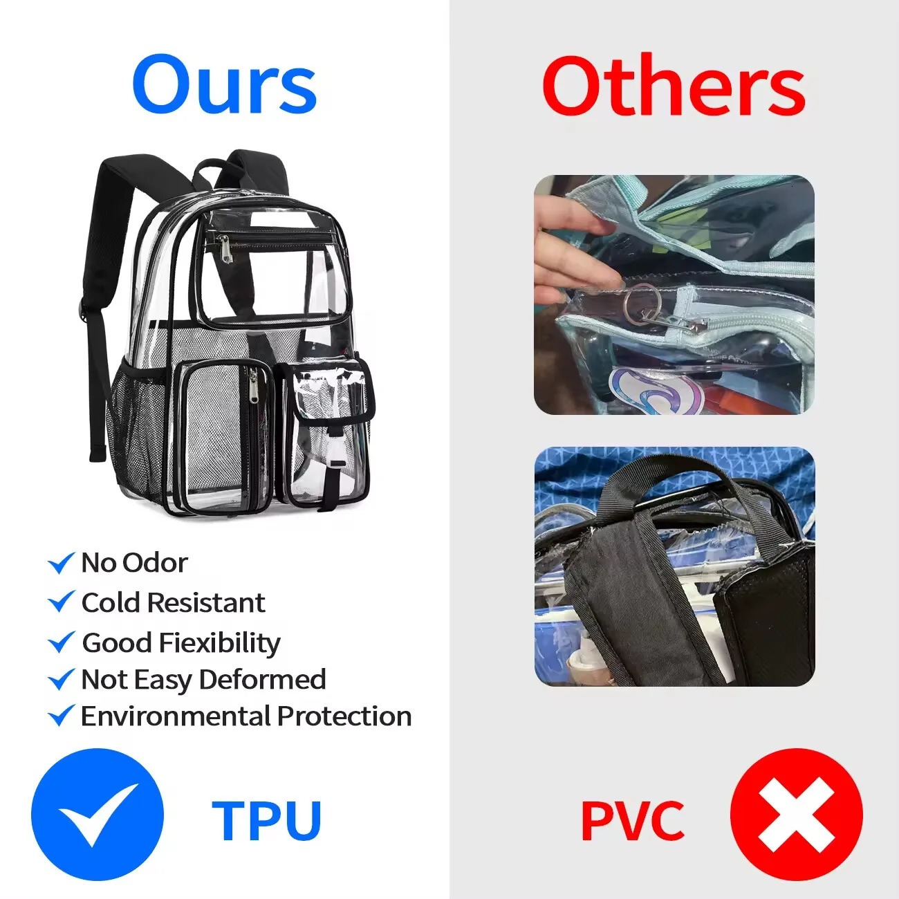 AOK TPU transparent jelly bag suitable for middle school student backpacks school backpacks and school childrens backpacks 241106