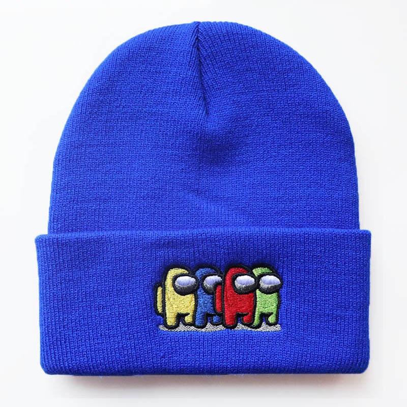 High quality design, men and women embroidered autumn winter warm knitted cartoon pullover hats, and cold hats