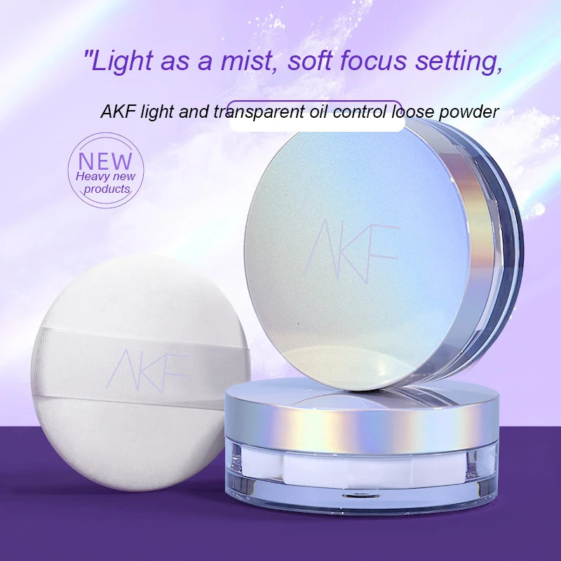 AKF loose powder matte finish powder waterproof anti sweat long oil control soft gloss concealer cosmetics 241107