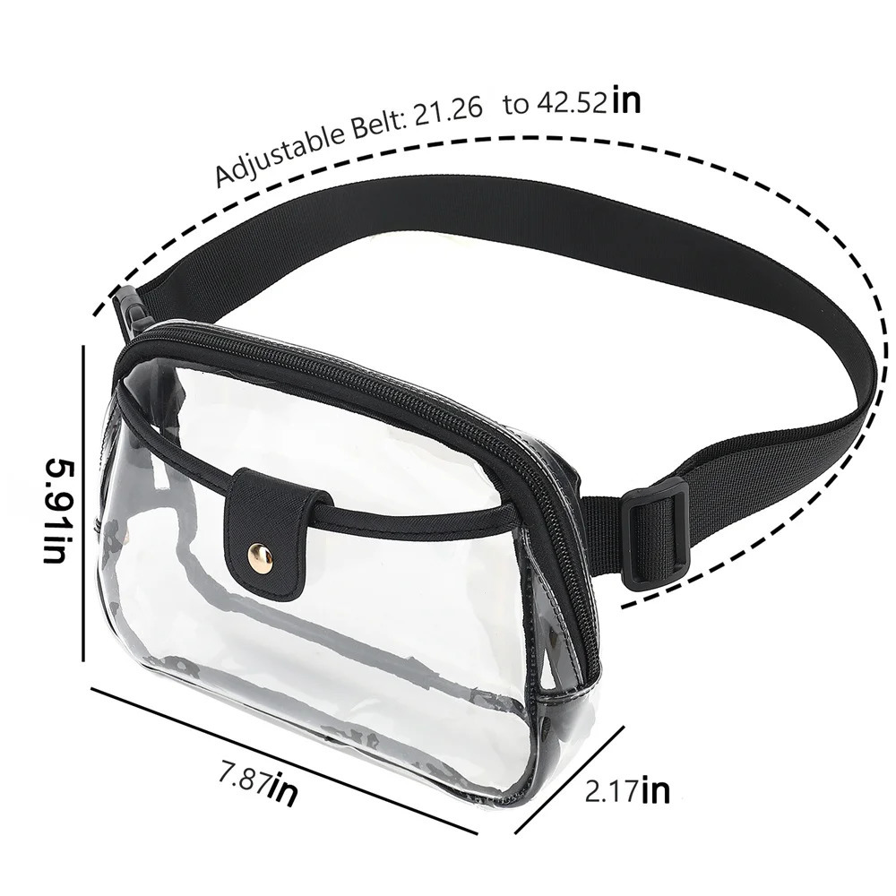 Transparent Fanny Bag Waist Bag Outdoor Sports Waist Bag Stadium Approved Mens Transparent Chest Bag Waterproof Transparent Waist Bag 241107