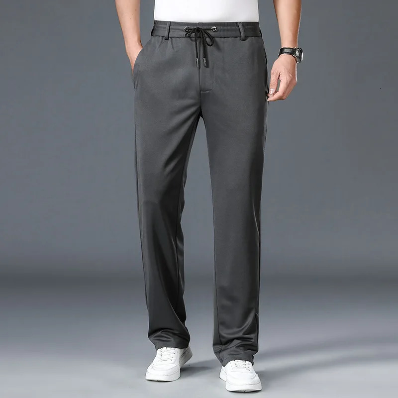 10XL Oversize Men Business Pants Man Elegant Formal Trousers Dress Social Elastic Waist Loose Male Work Slim Suit 241104