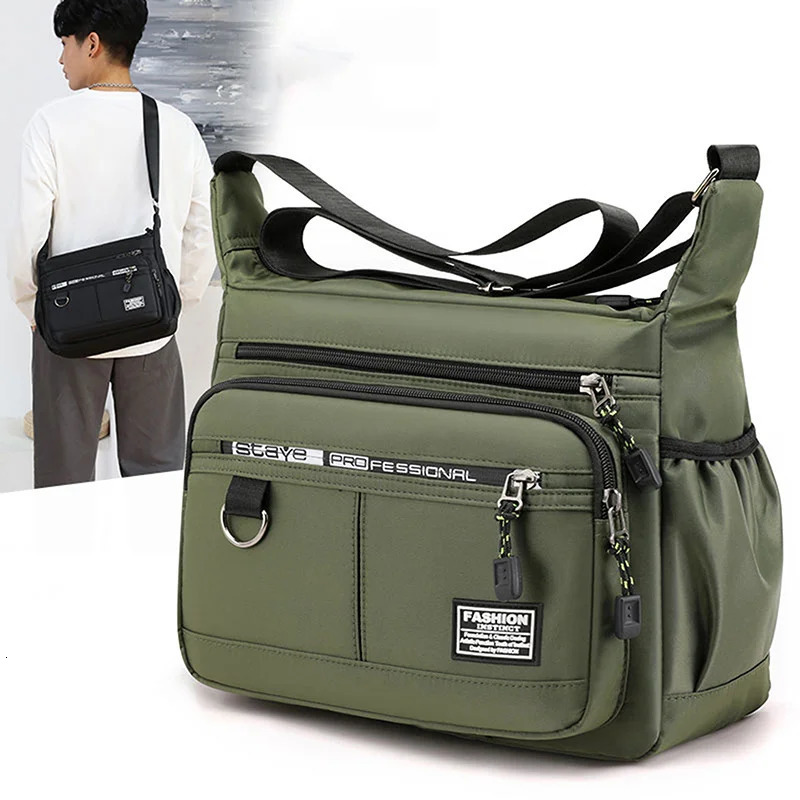 Mens Messenger Crossbody Shoulder Bags Men Small Sling Pack For Work Business Waterproof Oxford Packs Satchel Purse 241106