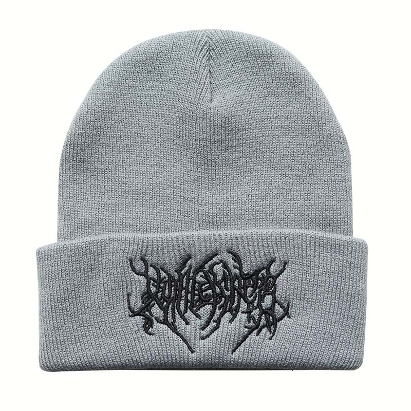 Autumn Winter Fashion and Pop Hip Hop Punk Style Embroidery Knitted Woolen Outdoor Sports Warm Hat