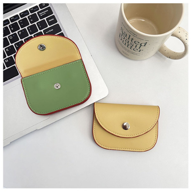 Korean girls high appearance smooth leather envelope card sleeves simple style cardholder coin small gadget short wallet