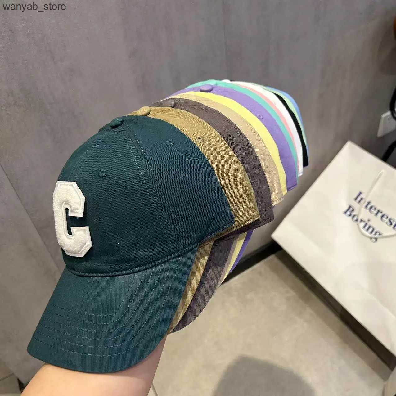 Ball Caps Fluorescent Yellow Duck Tongue Hat C-Letter Fashion Hip Hop Hat Casual Hat Korean Street Minimalist Sunset Baseball Hat L240910