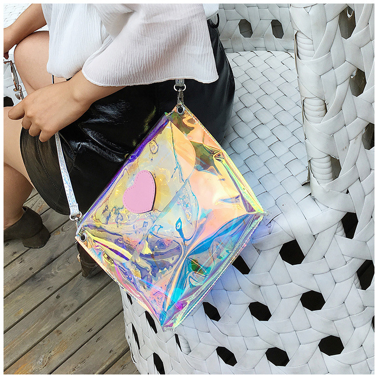 Summer Harajuku Girl Laser Colorful Love Envelope Bag Women Messenger Bags Women Shoulder Bag Wholesale