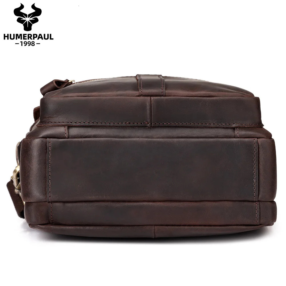 Crazy Horse Leather Mens Shoulder Bag Vintage Messenger Bags Bolsos Male Crossbody Mans Quality Handbag Sling Travel 241106