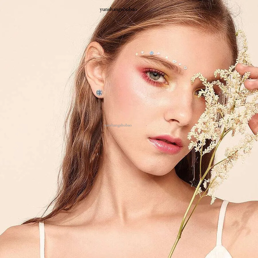 Firstmadam Pure 14K Gold Screw stud semi mount Back Moissanite Earrings for Wife Mom Girlfriend