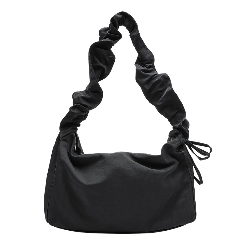 Shoulder Bag Nylon Cloth Handbag Small Fresh Drawstring Leisure Art Folded Messenger Bag
