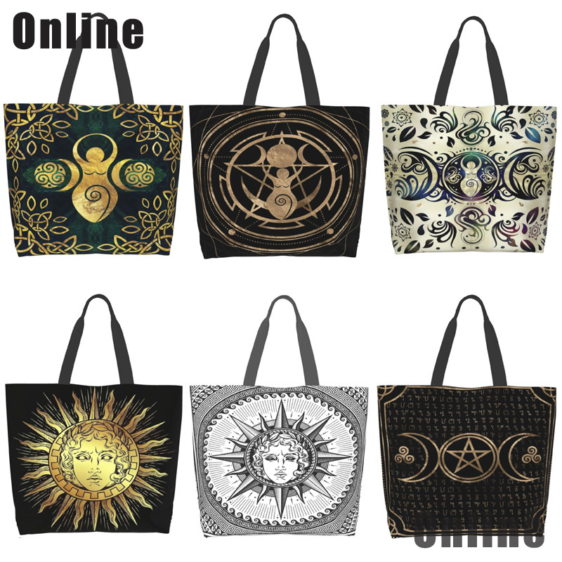 Sun with Face of The Greek and Roman God Apollo Tote Bag Casual Tote Bag Lady Shoulder Bag Reusable Shopping Bag Fashion Bag