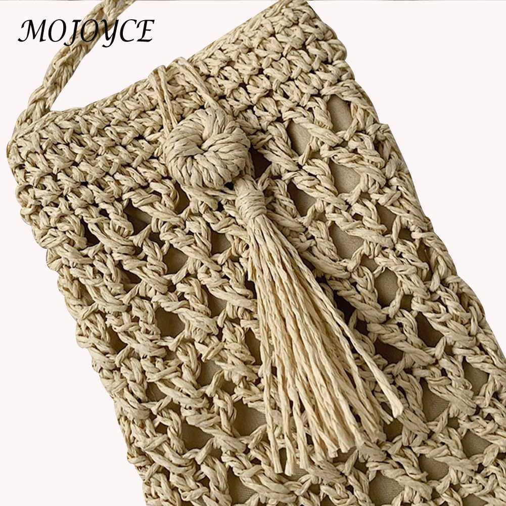 Ladies Straw Cell Phone Bags Women's Daily Travel Fashion Retro Leisure Small Purse For Ladies Travel Holiday Shoulder Bags