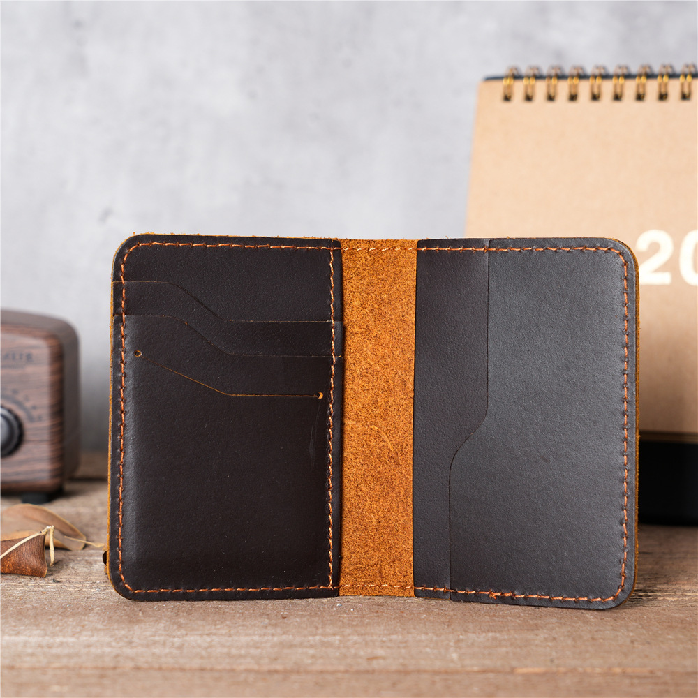 100% Leather Handmade Wallet for Credit Card Holder and Credential Holder Multi Slot Slim Mens Card Holders