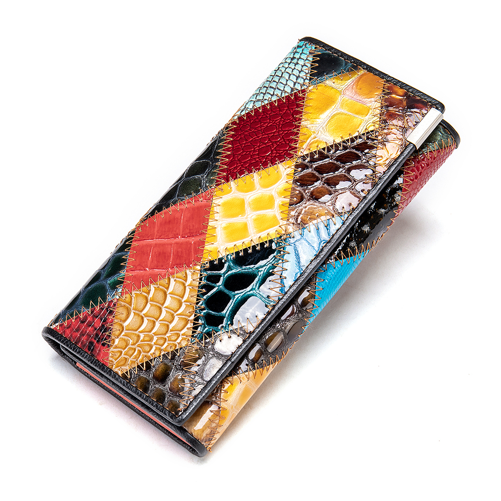 WESTAL women's wallet Bohemian wallet Leather wallet Coins and cards Women's long tote bag Women's wrist guard wallet Designer fashion 