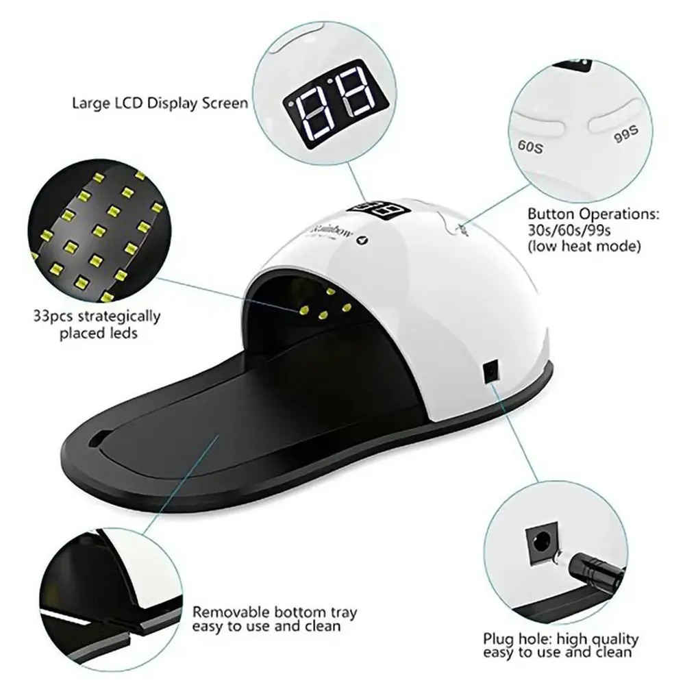 48W LED UV Manicure Lamp for Feet Professional Nail Dryer Portable Gel Nail Polish Curing Nail Gel Varnish Nail Art Tools 241106