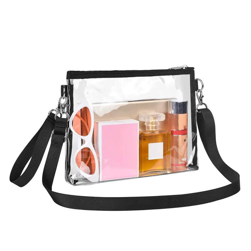 PVC womens handbag large capacity transparent messenger bag beach waterproof special bag outdoor shoulder bag travel storage bag 241106