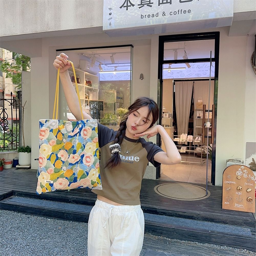 Shoulder Bag Fashionable Large-capacity Tote Bag Fashion Print Vintage Crossbody Bag Canvas Bag