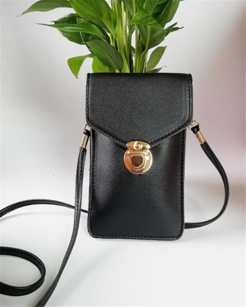 Touch Screen PU Leather Mobile Phone Women Transparent Coin Purse Pocket Bag Outdoor Arm Shoulder Female Brand Smart Phone Bag