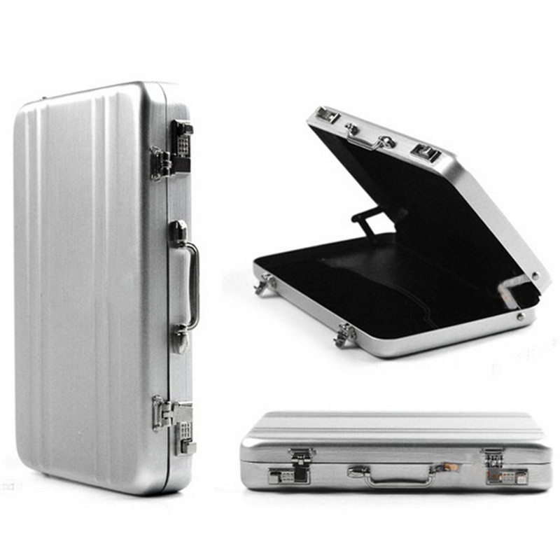 1PC New Aluminum Storage Box Business ID Credit Card Holder Mini Suitcase Bank Card Box Holder Jewelry Case Organizer Rectangle