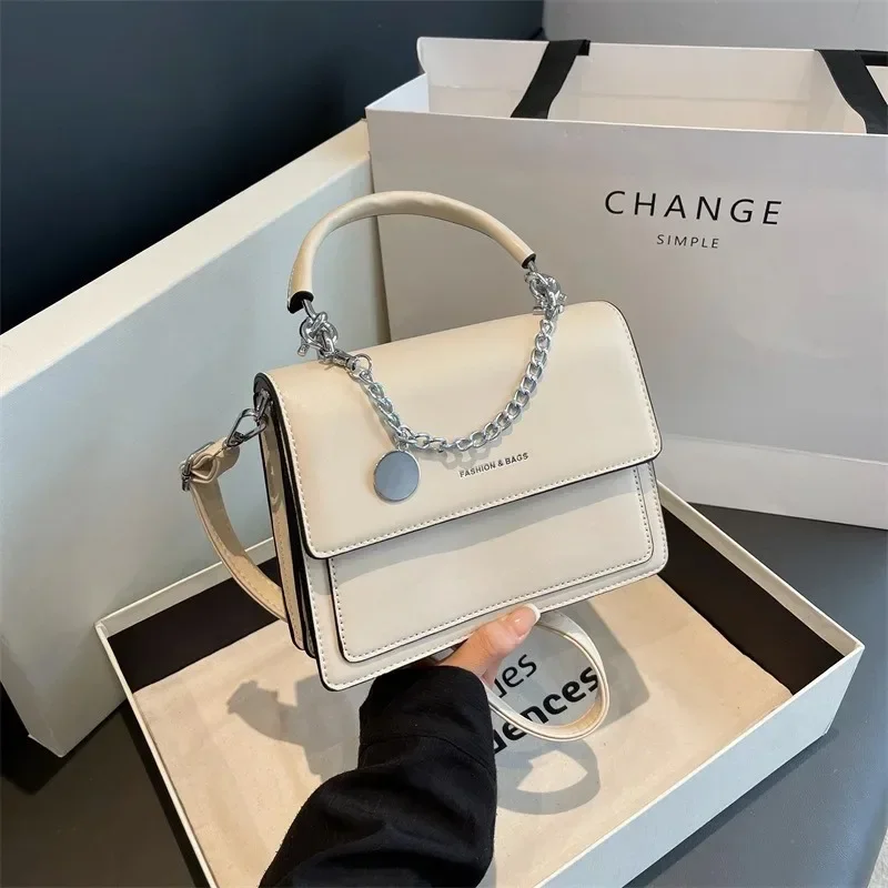 Women Luxury Brand Large Capacity Women PU Shoulder Messenger Bag 2023 Fashion Chain Small Square Bag Daily Elegant