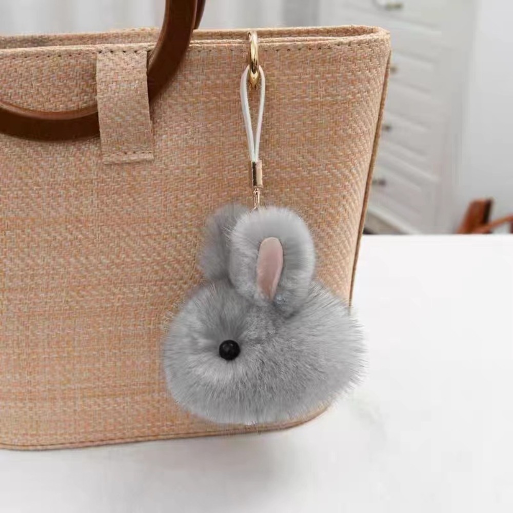 Portable Rabbit Bag Pendant Fashion Multipurpose Easy to Use Rabbit Keychain Mini Bunny Fur Hairball Car