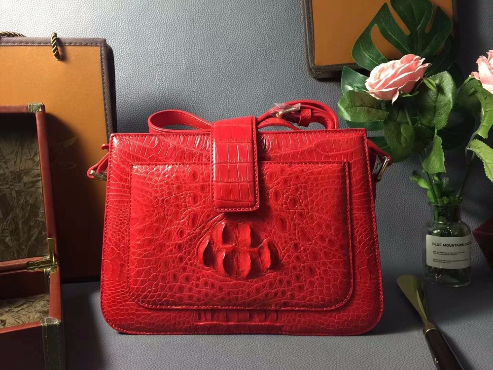 100% Real/Genuine Crocodile Skin Women shouder Handbag leather strap, Crocoidle skin cross body messenger bag white orange green