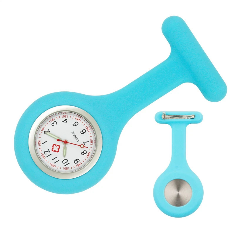 10pcslot Soft silicone nurse doctor pocket watches fashion hospital brooch pins pandant gift for women mens 240327
