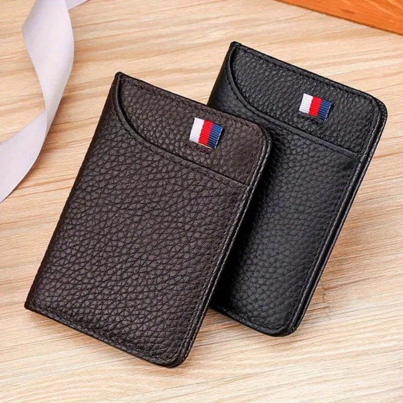 Men's Minimalism PU Leather Credit Card Wallet, Men's Fashion Soft Thin ID Card Holder, Slim Small Business Cards Cases Holder