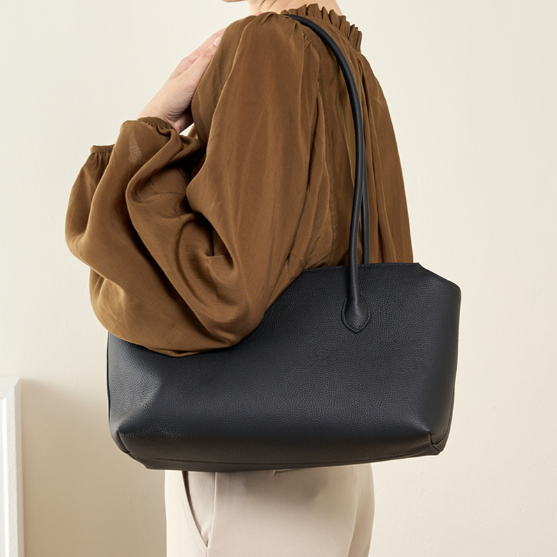 Hifashion Cowhide Genuine Leather Underarm Shoulder Bags For Women 2024 Trend Designer Large Female Tote Office Ladies Handbags