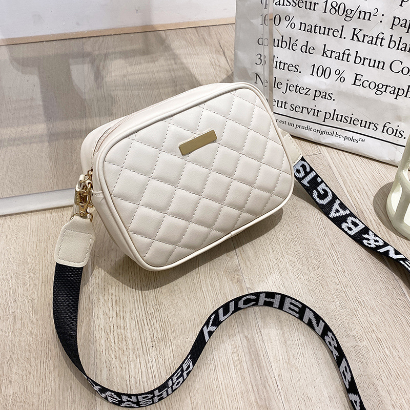 Rhombic Small Square Bag 2022 New Popular Shoulder Bag Women Solid Color PU Leather Mini Zipper Handbags Female Crossbody Bag