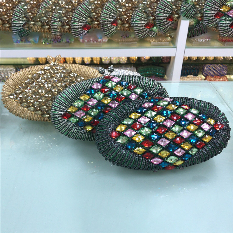 Fashion Crossbody Bag Metal Mini Shoulder Chain Purse Handbags Female Crystal Diamond Clutches Women Evening Bag for Wedding