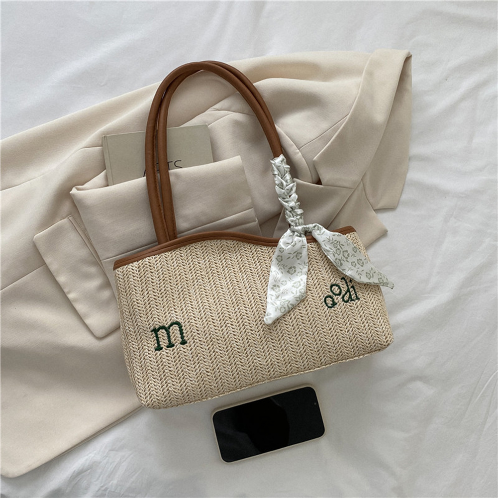 Women Straw Woven Tote Bag Fashion Irregular Satchel Bag Casual Summer Beach Bag